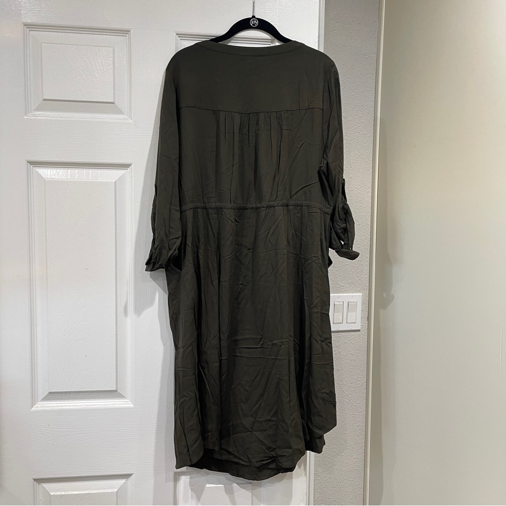Torrid Army Green Tie Dress - Picture 3 of 7